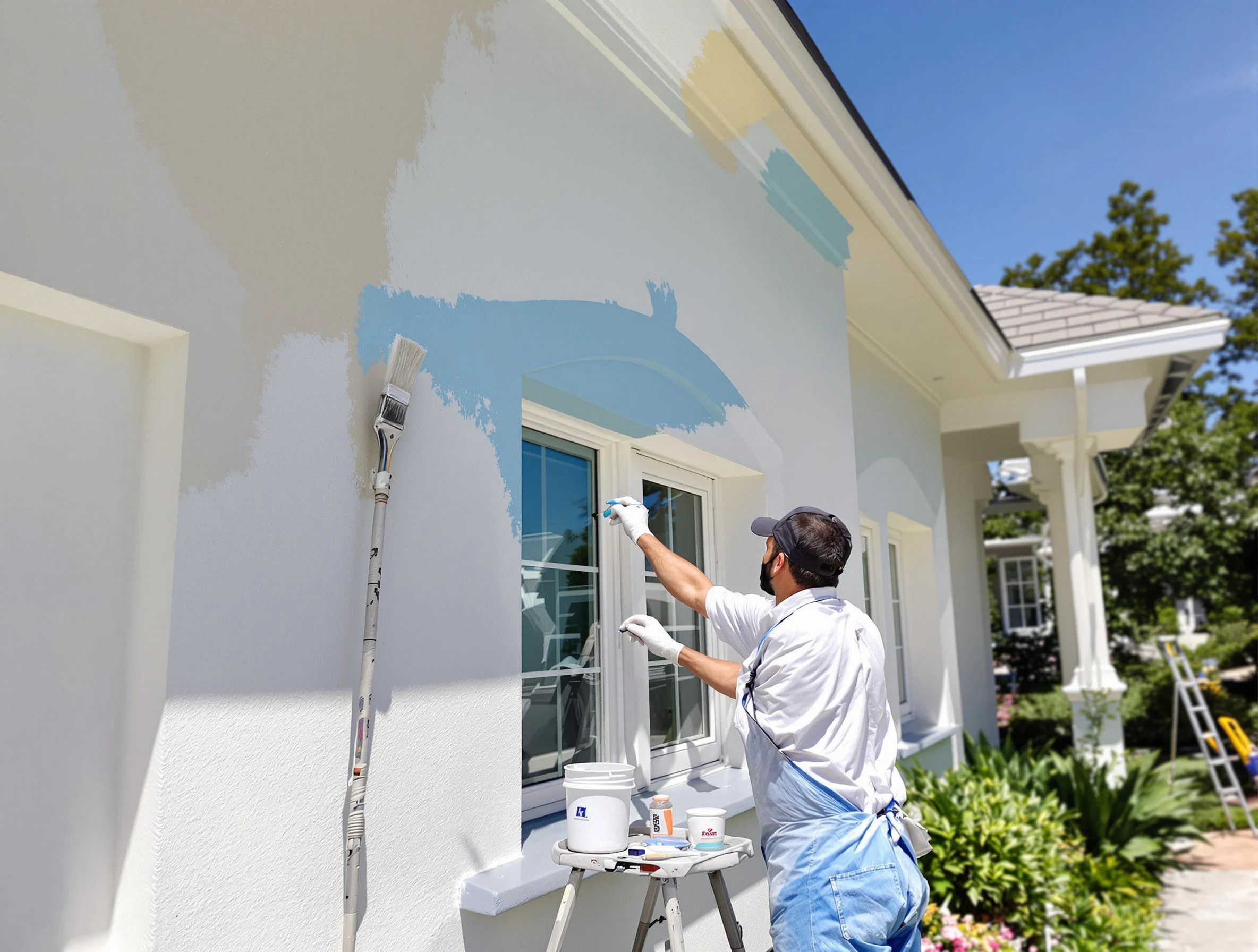 Twinsburg House Painters professional painting the exterior of a house in Twinsburg, OH